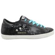 Glitter Strass Zwarte Sneakers Golden Goose , Black , Dames