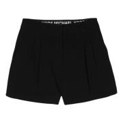 Gepleite Crepe Shorts Michael Kors , Black , Dames