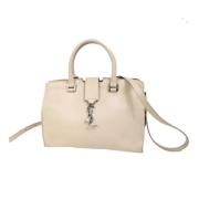 Pre-owned Leather handbags Yves Saint Laurent Vintage , Beige , Dames