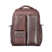 Bruine leren rugzak Piquadro , Brown , Unisex