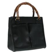 Pre-owned Leather handbags Gucci Vintage , Black , Dames