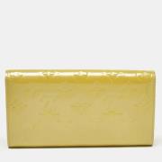 Pre-owned Fabric wallets Louis Vuitton Vintage , Yellow , Dames