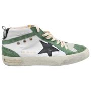 Mid Star Suede White Green Sneakers Golden Goose , Multicolor , Heren