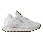 Luxe Wit Leren Vintage Sneakers RUN OF , White , Dames