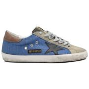 Denim Blue Taupe Grey Superstar Sneakers Golden Goose , Blue , Heren