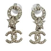 Pre-owned Metal earrings Chanel Vintage , Gray , Dames