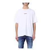 Wit Katoenen T-shirt - Korte Mouw Dsquared2 , White , Heren