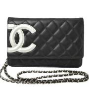 Pre-owned Leather chanel-bags Chanel Vintage , Black , Dames