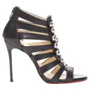 Pre-owned Leather sandals Christian Louboutin Pre-owned , Black , Dame...