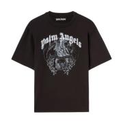 Zwart Grafisch Print Ronde Hals T-shirt Palm Angels , Black , Heren