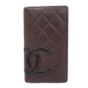 Pre-owned Leather wallets Chanel Vintage , Brown , Dames