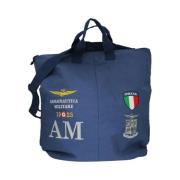 Blauwe Messenger Tas Waterdicht met Geborduurde Patches Aeronautica Mi...