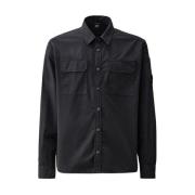 Navy Gabardine Shirt Total Eclipse C.p. Company , Blue , Heren