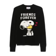 Zwarte Gebreide Trui Snoopy Friends Forever MC2 Saint Barth , Black , ...