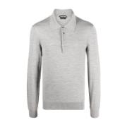 Grijze Gebreide Poloshirt Tom Ford , Gray , Heren