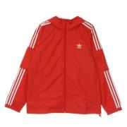 Rode Klassieke Windbreaker Jas met 3 Strepen Adidas , Red , Heren