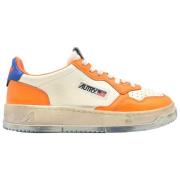 Vintage Lage Sneakers Blauw/Oranje Autry , Multicolor , Heren