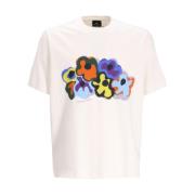 Bloemenprint Ronde Hals T-shirt Paul Smith , White , Heren