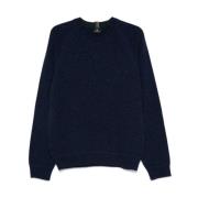 Blauwe Merinowol Ronde Hals Trui Paul Smith , Blue , Heren