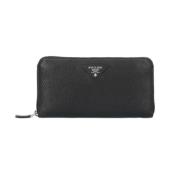 Pre-owned Leather wallets Prada Vintage , Black , Heren