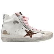 Wit Beige Zilver Sneakers Golden Goose , White , Dames