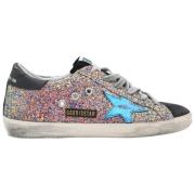 Zwarte Suède Neus Glitter Blauwe Ster Golden Goose , Multicolor , Dame...