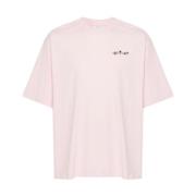 Roze Logo Print T-shirts en Polos Off White , Pink , Heren