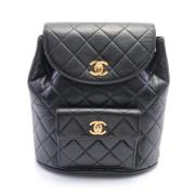 Pre-owned Leather chanel-bags Chanel Vintage , Black , Dames