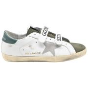 Old School White Green Sneakers Golden Goose , Multicolor , Heren