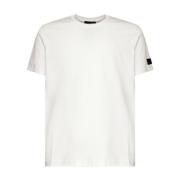 Casual Katoenen T-shirt Fay , White , Heren