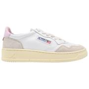 Lage Dames Leren Sneakers Wit/Roze Autry , Multicolor , Dames