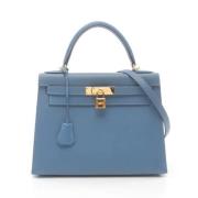 Pre-owned Fabric handbags Hermès Vintage , Blue , Dames