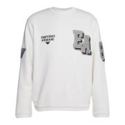 Vanilla Katoenen Sweatshirt met Geborduurd Logo Emporio Armani , White...