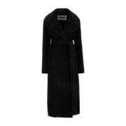 Zwarte Llama Blend Jas Jil Sander , Black , Dames