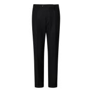 Zwarte Wol Slim Fit Broek Michael Coal , Black , Heren