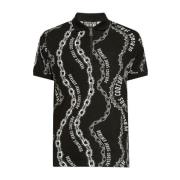 Ketting-Link Logo Print Polo Shirt Versace Jeans Couture , Black , Her...