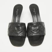 Pre-owned Leather sandals Louis Vuitton Vintage , Black , Dames