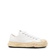 Witte Canvas Sneakers met Logo Patch Maison Margiela , White , Heren