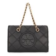 Gewatteerde Leren Mini Tas met Kettinghandvatten Tory Burch , Black , ...