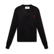 Cardigan met logo Ami Paris , Black , Heren