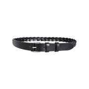 Zwarte leren gevlochten riem Max Mara Weekend , Black , Dames