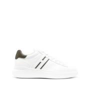 Witte Sneakers met Groene Accenten Hogan , White , Heren