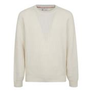 Luxe Cashmere Sweater Brunello Cucinelli , White , Heren