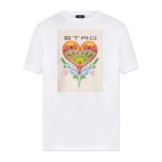 T-shirt met borduursel Etro , White , Dames