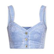 Korte bandtop Etro , Blue , Dames