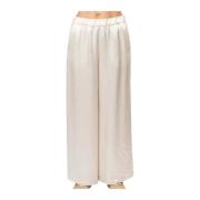 Witte zijden rechte cropped broek Max Mara , White , Dames