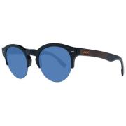 Zwarte Herenzonnebril Ronde Frame Ermenegildo Zegna , Blue , Heren