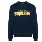 Cool Fit Crewneck Sweatshirt Navy Blue Dsquared2 , Blue , Heren