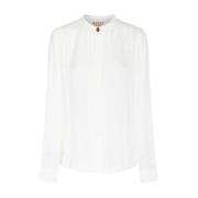 Witte Zijden Langemouw Overhemd Marni , White , Dames