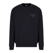 Zwarte Katoenen Sweatshirt met Adelaarslogo Emporio Armani , Black , H...